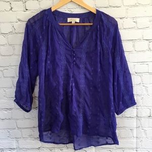 Olive & Oak Women’s Purple Sheer Blouse